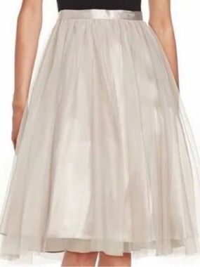 Marina Tulle Crinoline Champagne Knee Length Coquette Fairycore Skirt Sz XL UEC